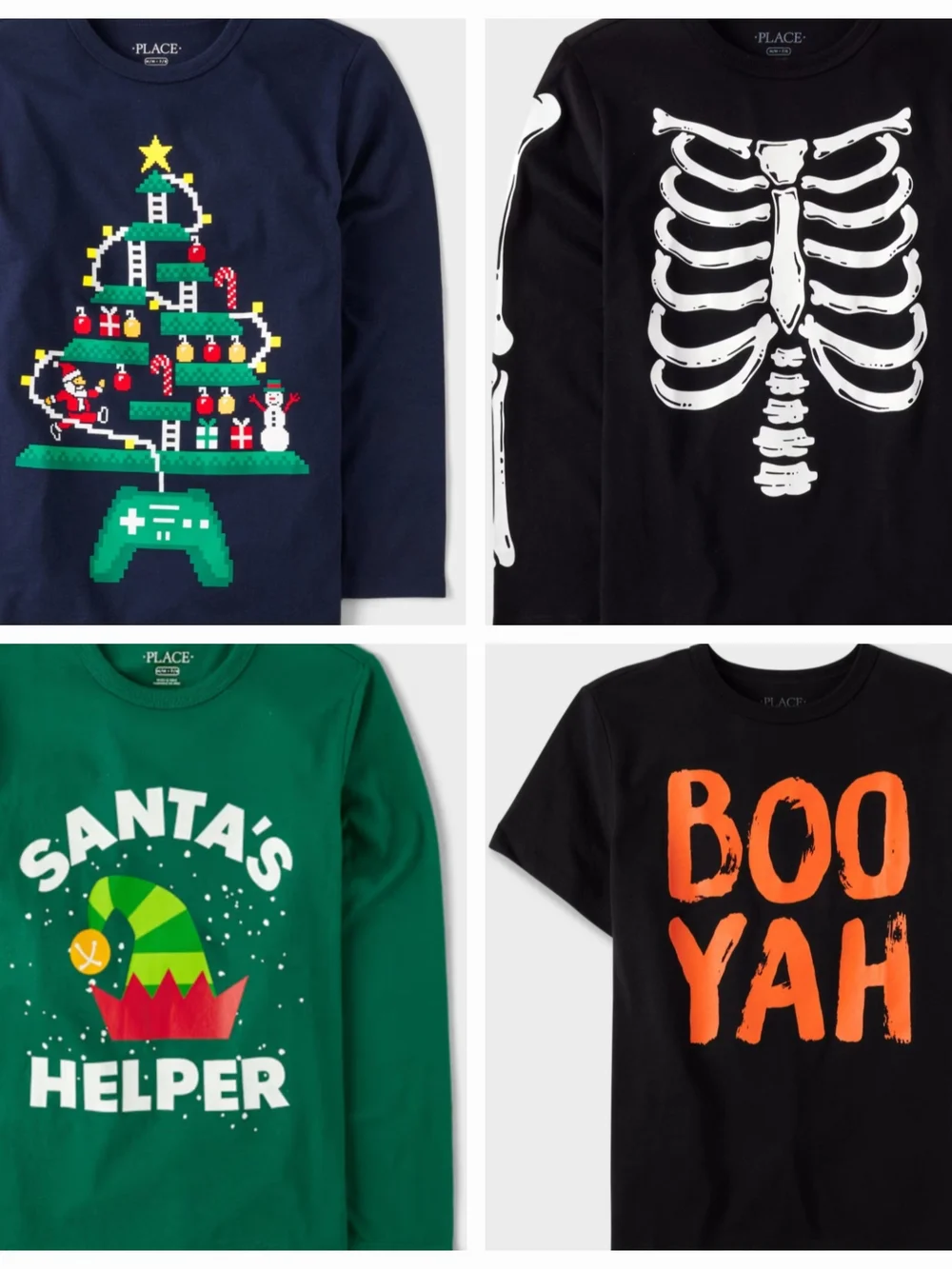 The Children's Place Halloween/Christmas Shirts Lot Of Four Youth Size XL(14)